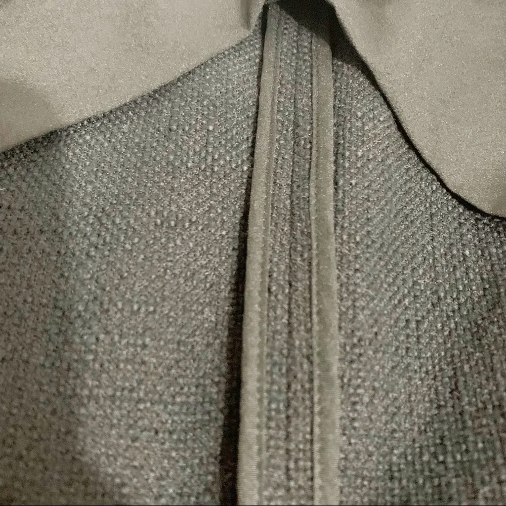 Ann Taylor Cotton Blend Open Front Long Sleeve Crop Waist Blazer Raw Hem Detail